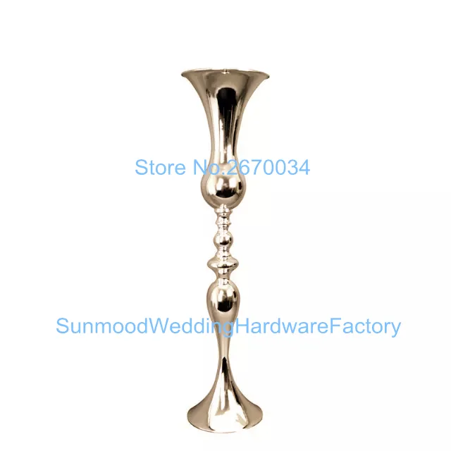 Vaso de flor de casamento novo vaso de metal trompete para casamentos peça central
