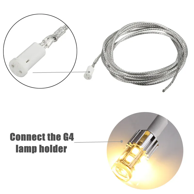 1050W PVC G4 Socket Lampenbasis Halter -Beleuchtungsanschluss weißer Keramik -LED -Halogenlampe 50100200cm 12v3483596