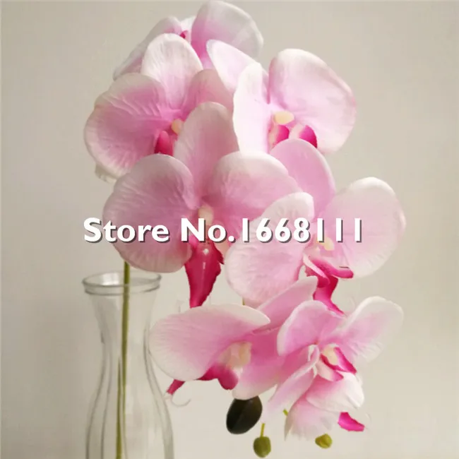 HEIßE Einzelstiel-Orchidee, 78 cm/30,71 Zoll Länge, 18 Stück, künstliche Blumen, Mini-Phalaenopsis-Schmetterlingsorchideen für Zuhause, Weihnachten, Schaufensterdekoration