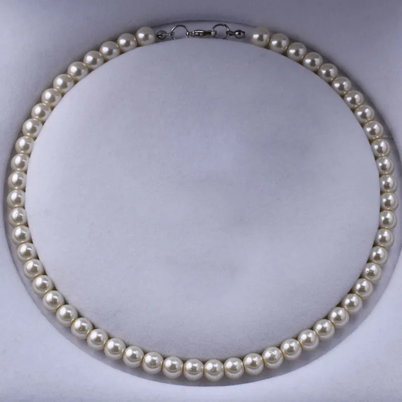 43 cm delicate sieraden sleutelbeen ketting chocker gesimuleerde 8mm parel ketting bruids sieraden dames ketting vrouwelijke witte bruiloft geschenken