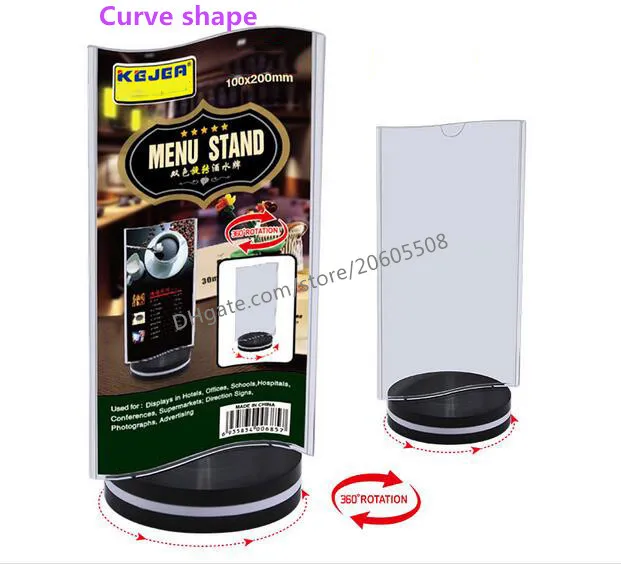 Rotatable acrylic restaurant menu card display stand Advertising tag sign card Bar Desk card holder rack 2632