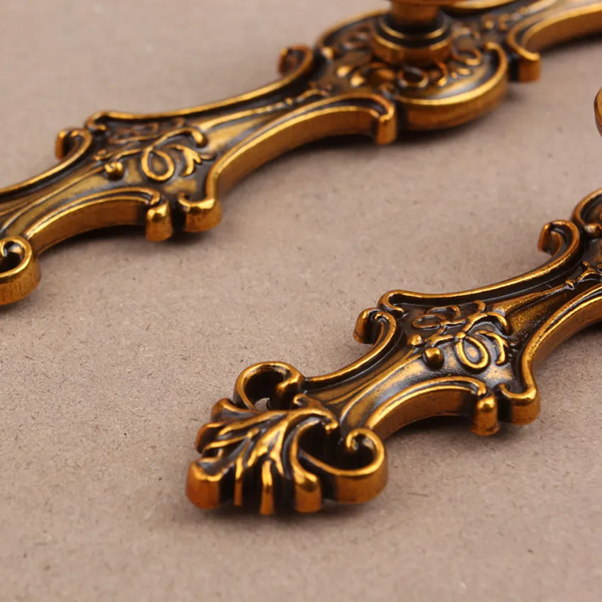 96mm 128mm Europen Vintage Style Furniture Handle Bronze Drawer Cabinet Knob Artificial Stones Dresser Handtag 5 