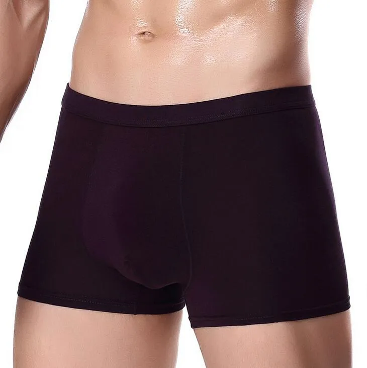 Bon A ++ Sous-vêtements pour hommes en modal couleur unie grande taille à la taille sous-vêtements modèles d'explosion pour hommes MU014 pour hommes Underpant