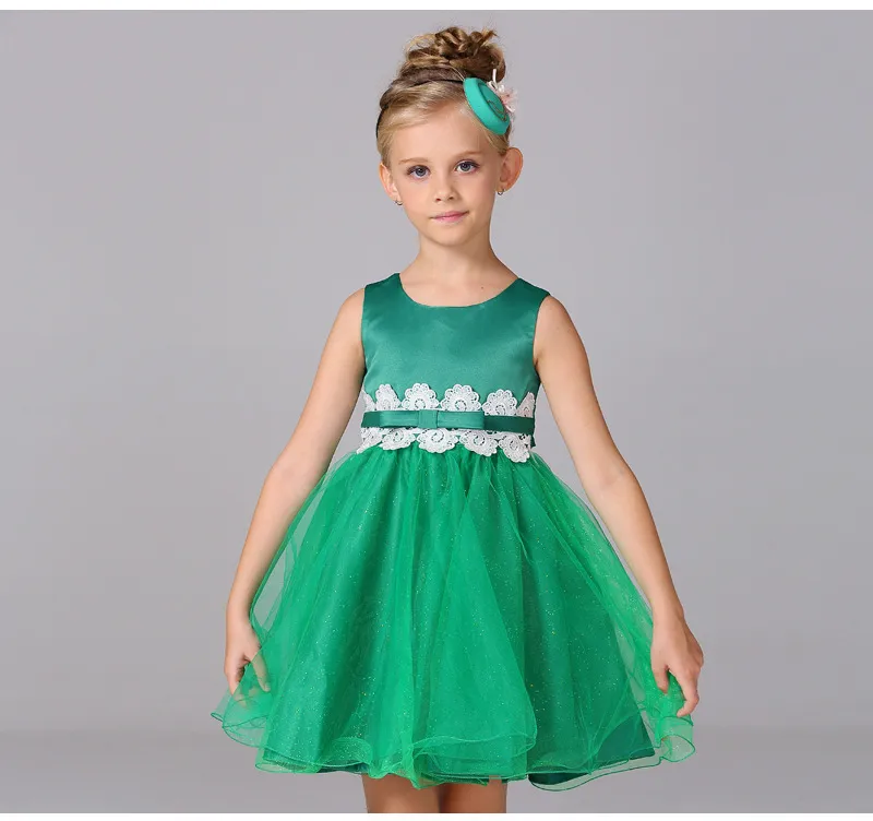 Neue Mädchen Party Kleid Spitze Blume Gürtel Prinzessin Kinder Kleid für Weihnachten Geburtstag Tanzen Tutu stil Mädchen Kleider freies verschiffen