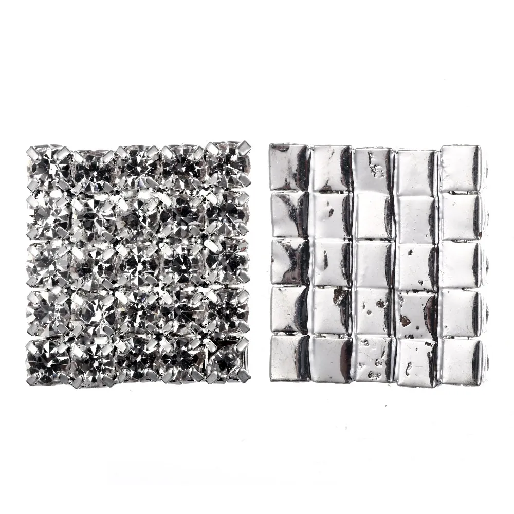 50 adet 16x16mm Kare Rhinestone Abartma Düğmeler FlatBack DIY Kristal Tokaları Fabrika Fiyat