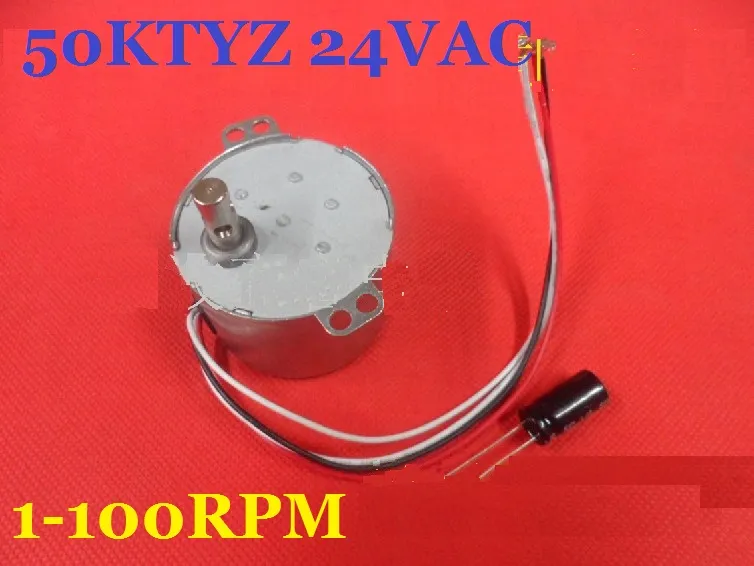 1pcs 50ktyz 24v AC 8W 1, 2,5, 5, 8, 10, 15, 20, 30, 50, 80 100RPM, Motor de engrenagem síncrono de ímã permanente