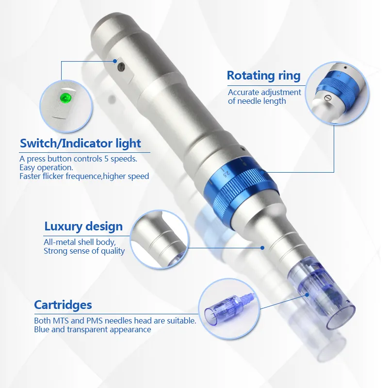 2016 Sıcak satış microneedle elektrik derma kalem ULTIMA A6 anti-aging elektrikli makyaj çıkarıcı ürün