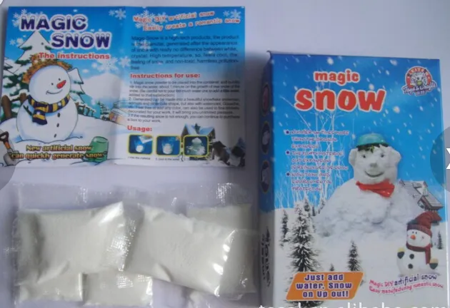 Iwish 2017 Visual MS-A1 Instant Winter Christmas Fake Använd igen Magic Grow Snow Powder Magical Growing Toys Like Ture För Kids Science Presenter