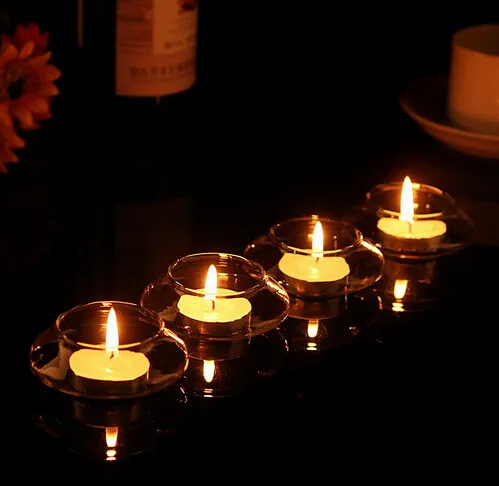 Livraison Gratuite Transparent Flottant En Verre Bougeoir De Mariage Maison Table Décoratif Avec Une Bougie Dîner Romantique