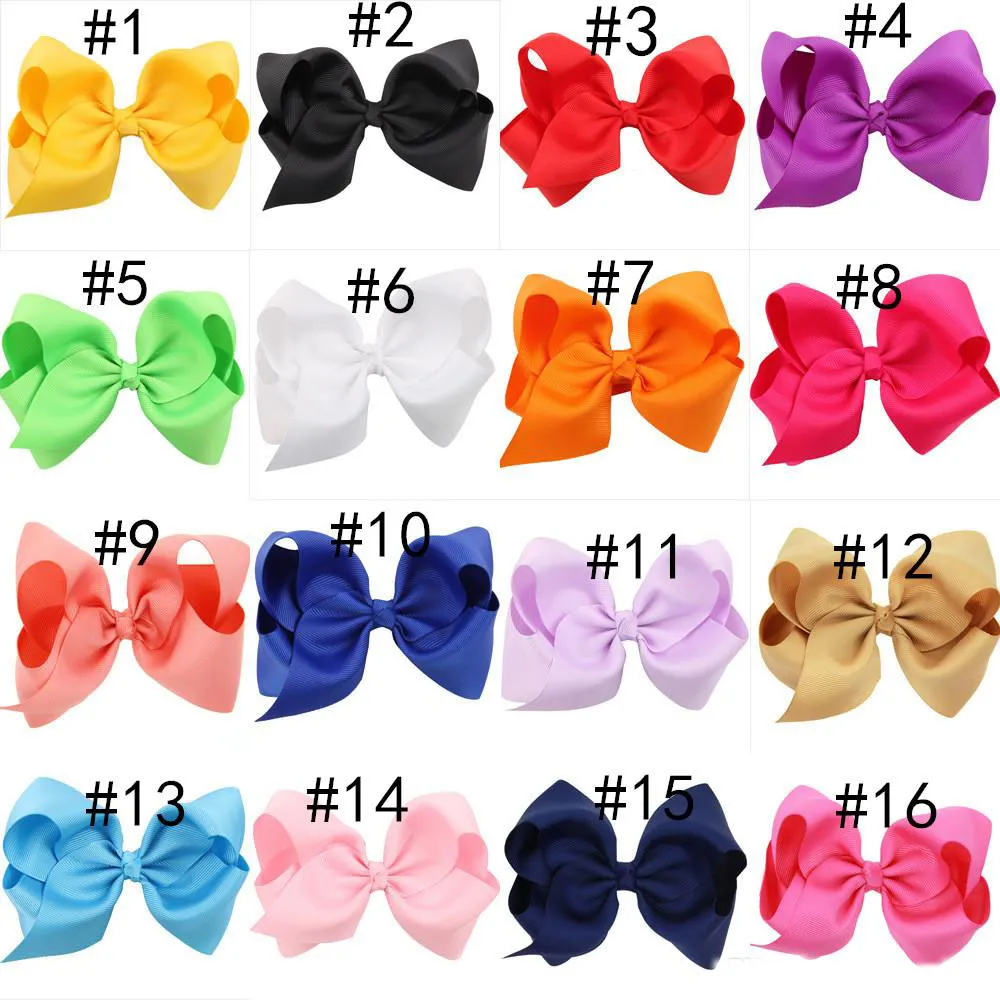 Halloween Ribbon 4,7 pouces Boutique Arcs avec Clips Bébé Filles Pinces à Cheveux Ruban Gros-Grain de Couleur Unie Gros Noeud Noeud Barrettes Accessoires de Cheveux pour Enfants