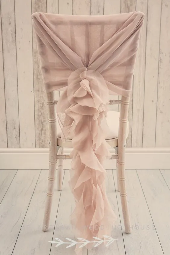 Custom Made 2017 Blush Pink Ruffles Chair Covers Vintage Romantic Chair