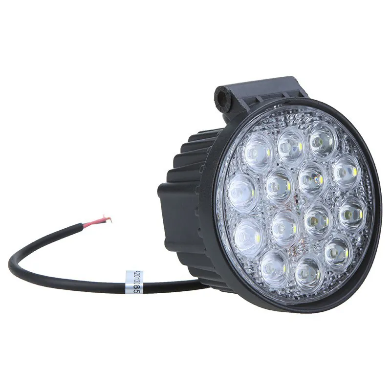 Accessoires de voiture rond 42w led lampe de travail pour camion bonnes pièces automobiles étanches 42w usine lecteur lumière led projecteur 4x41015174