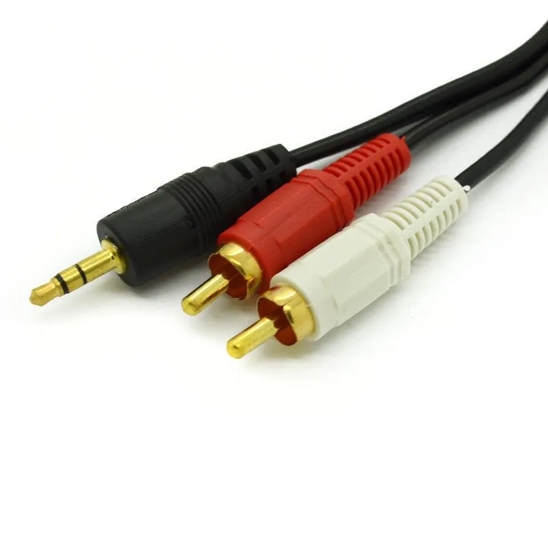 3pcs / mycket 1,5m ljudkabel 2 RCA till 2RCA AV-kabel för phono-pluggar Guldpläterad kontakt