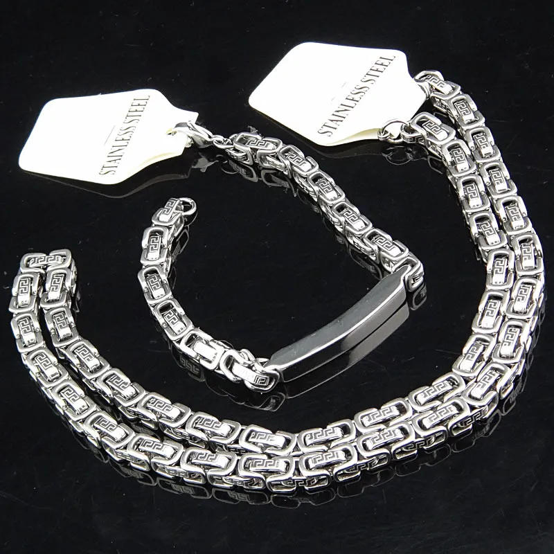Coole garantiert 316L Edelstahl Frauen Herren Kostüm Silber Gold Armband Halskette Kette Modeschmuck Set