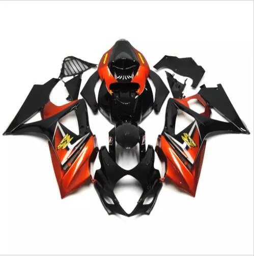 3 cadeaux gratuits Nouveau Suzuki GSXR1000 GSX-R1000 07 08 2007 2008 K7 ABS Kit de carénage de moto en plastique carrosserie capot noir Orange