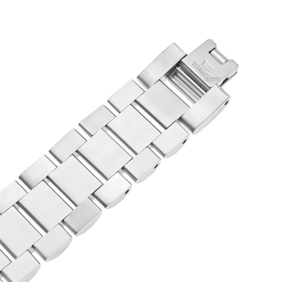 Män Rostfritt stål Hip Hop Style Armband 24K Guld Silver Watch Band Armband Link Fashion Punk Smycken 15mm 21mm