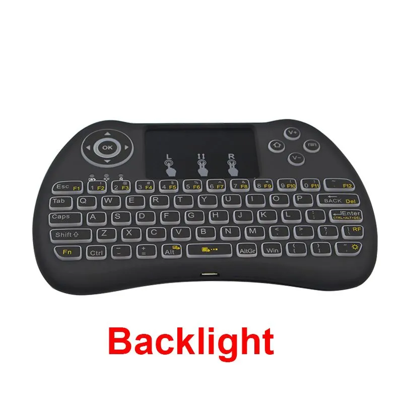 Freeshipping H9 Backlight Klawiatura 2.4 GHz Wireless Keyboard z Touchpad QWerty English Valton dla Smart TV Box Laptop Orange PI PC