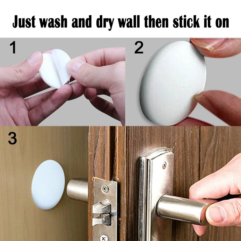 20 Pcs 2” Round Silicone Door Stopper Wall Protectors – Adhesive Bumpers, Unbranded