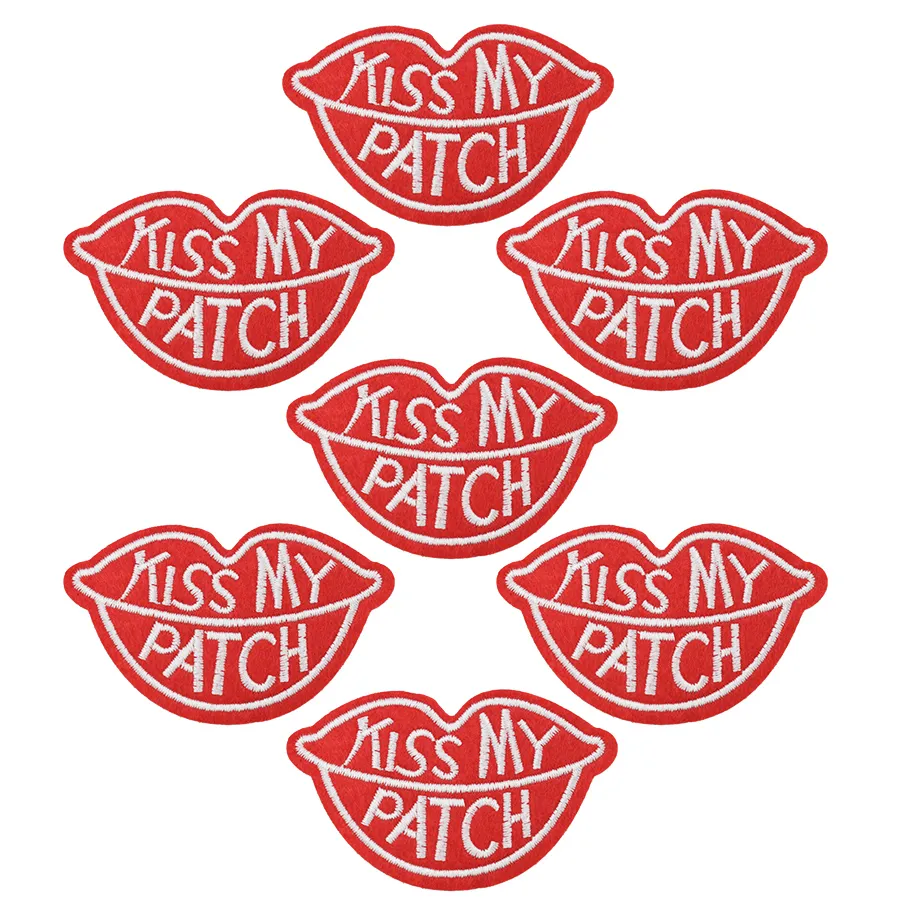 10 pièces Kiss my patchs pour vêtements fer brodé patch applique fer coudre sur patchs accessoires de couture pour vêtements de bricolage