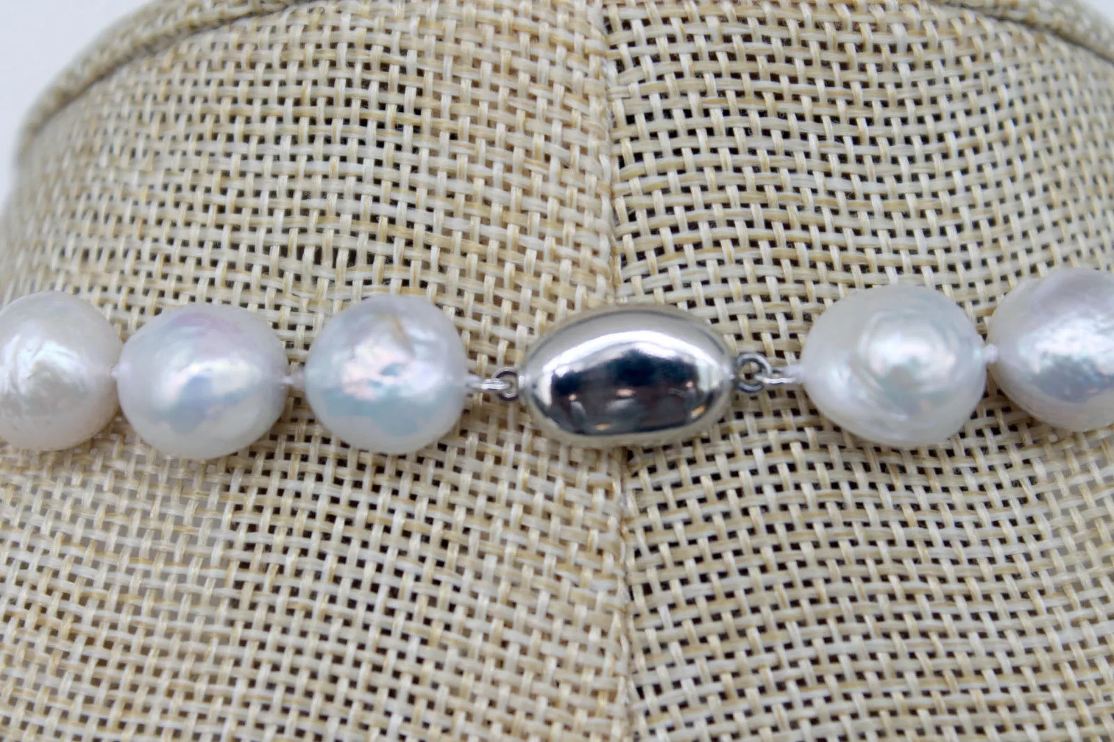 Belas pérolas jóias Gorgeous 12-15mm Branco Kasumi-como Colar de Pérolas Winkled 18 polegadas