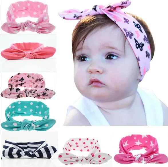 Flicka Baby Wave Point Dot Cotton Turban Twist Unicorn Horn Headband Head Wrap Twisted Knot Soft Hair Band Headbands Headwrap 20pcs FD6521