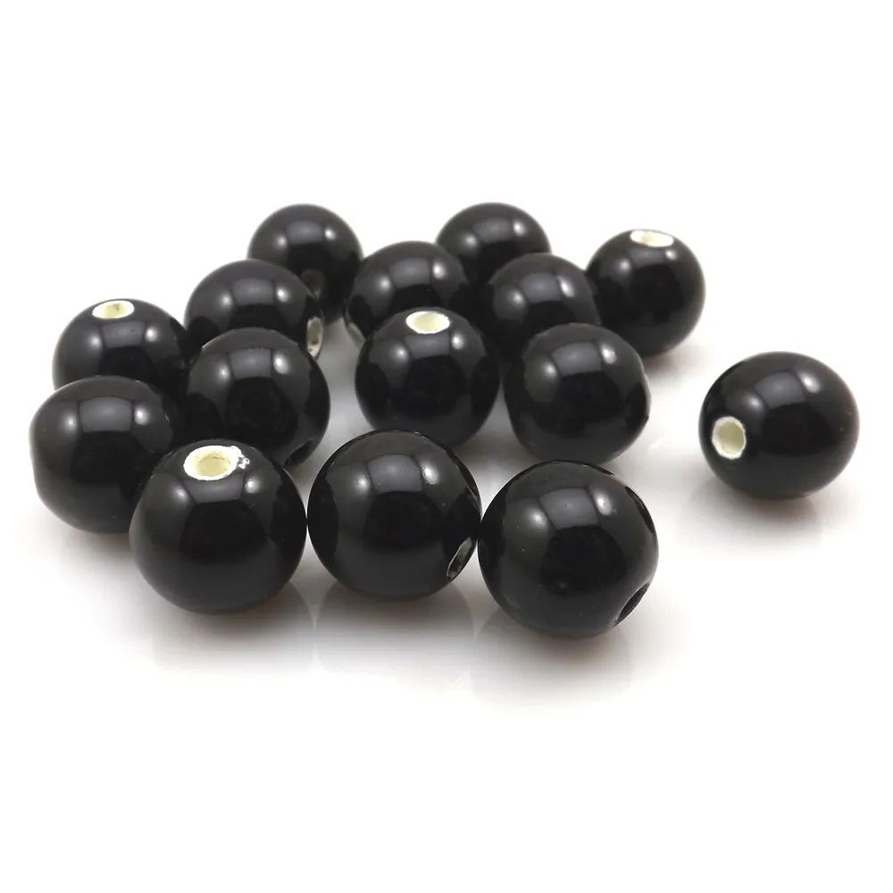 Бесплатная доставка 14 мм черный круглый керамические свободные шарики Пакет 100 шт. мода керамические аксессуары для DIY
