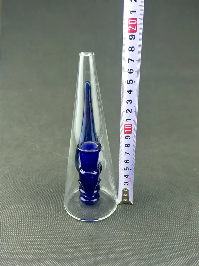 MjbNew blue glass hookah, oil rig smoking set pipe bong 14 mm joint price concessions