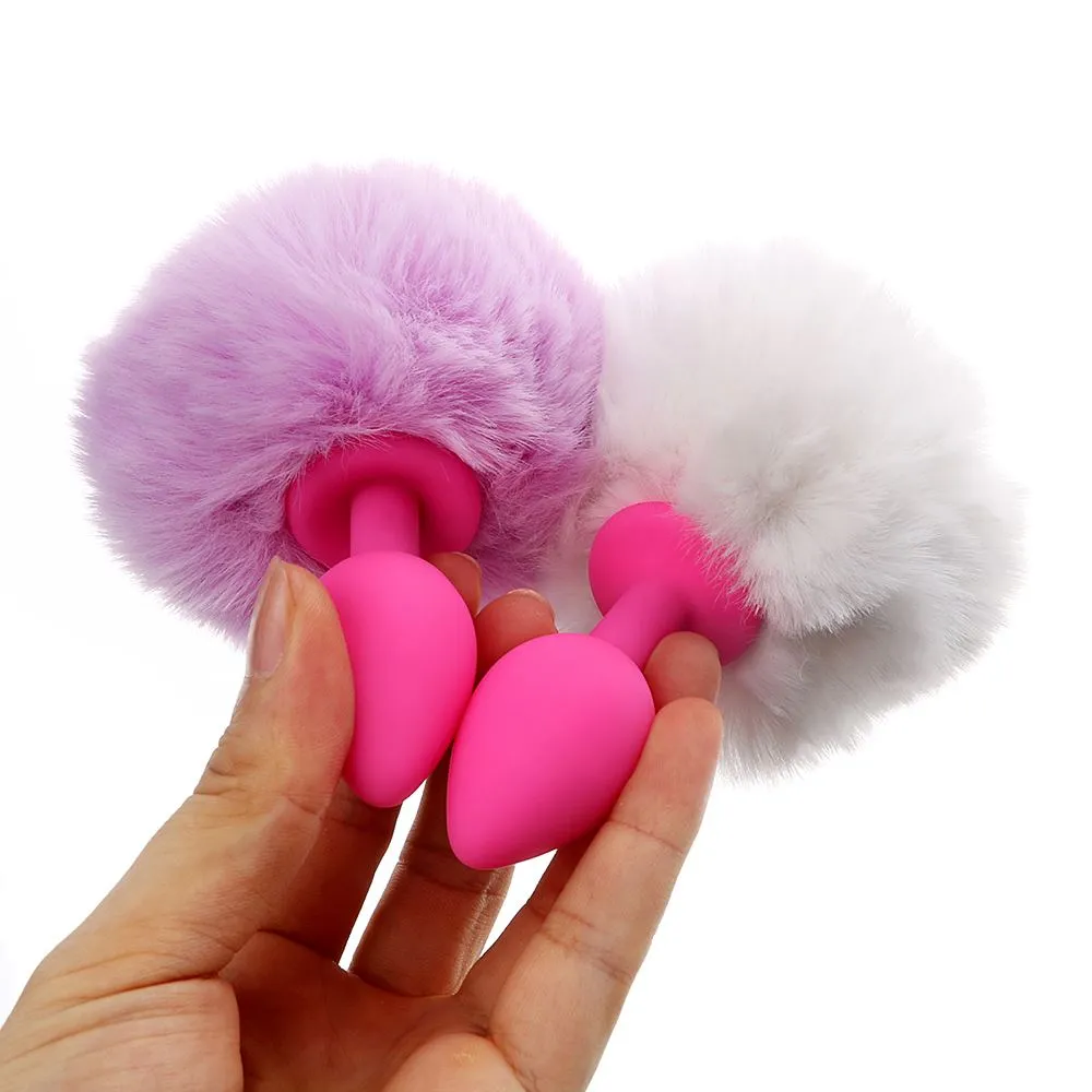IKOKY BUTK Wtyczka anal Anal Tail Owłosy królik Ogon Śliczne silikonowe produkty dla dorosłych Produkty erotyczne zabawki seksualne dla kobiet Q1707183409806