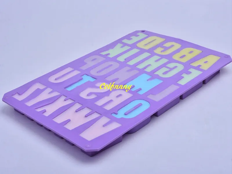 Molde De Silicona Del Alfabeto De 26 Cavidades, Moldes De Letras De Crayón De Bricolaje, Molde De Silicona Para Hornear Con Letras Para Chocolate, Pasteles, Galletas, Dulces, Gelatina, Velas, Hielo