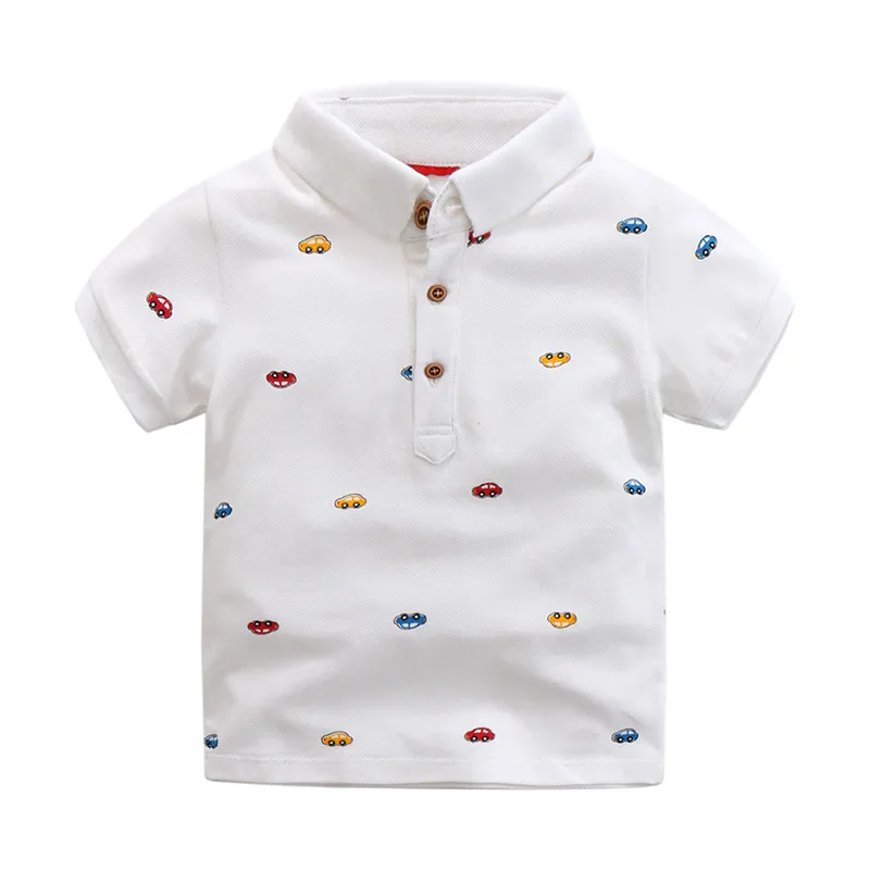 Été Bébé Garçons T-shirts Lapel Pur Coton Enfants T-Shirts Enfants Topwear Garçons À Manches Courtes Tops Chemises Enfants D'été Vêtements T-shirts