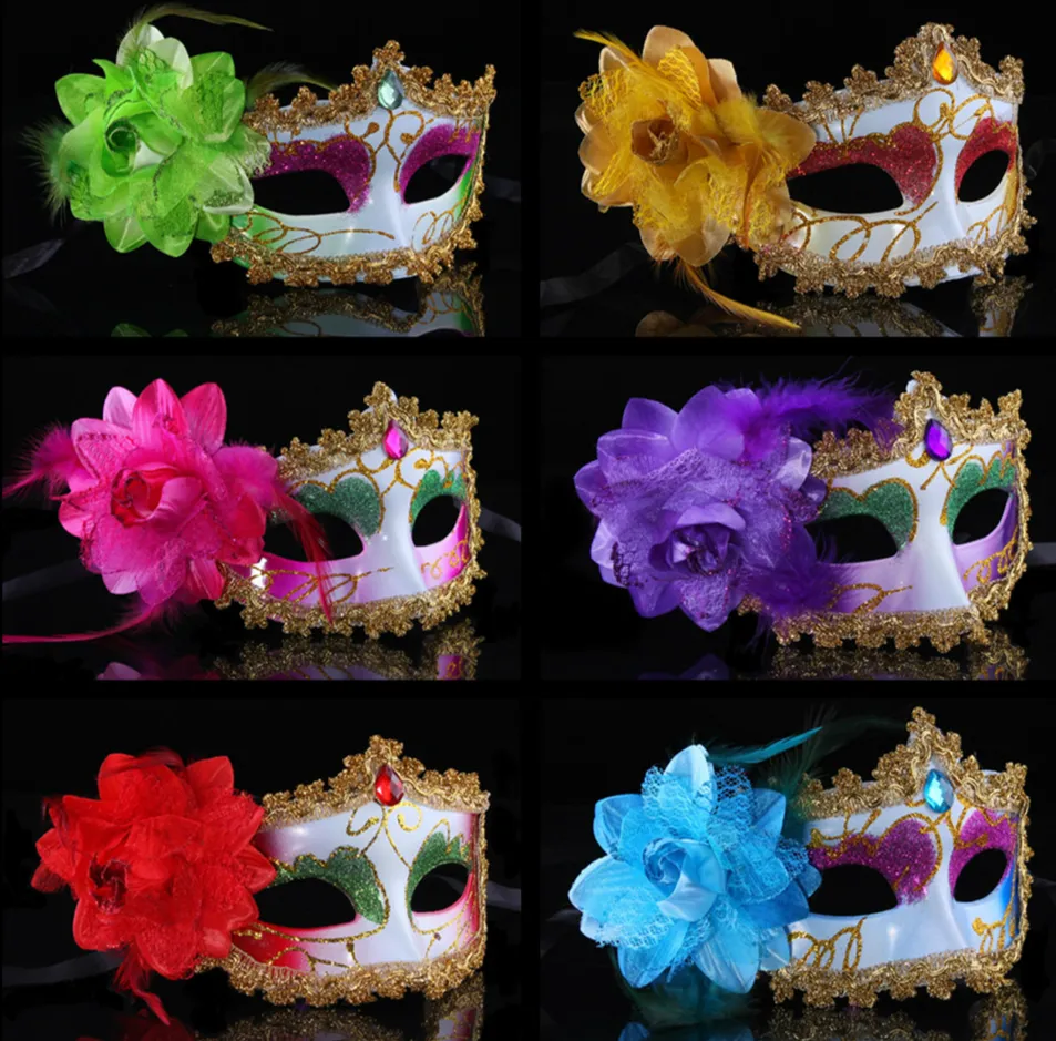 35G halloween/party/show/dance party full face Lace Feather flower Mask Eye Masks Festive & Party Supplies