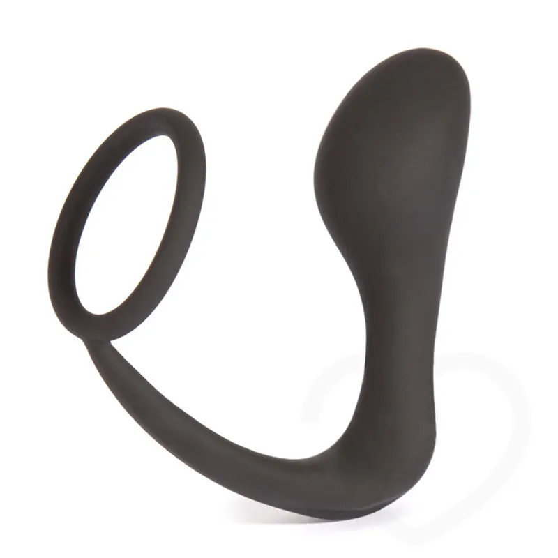 Silicone Male Prostate Stimulation Massager Cock Ring Butt Plug Anal Sex Toys pour Hommes, Erotic Adult Sex Toys 17402