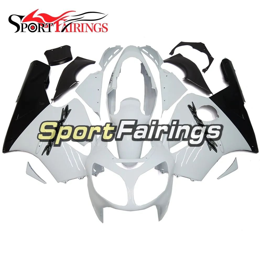 Fairings for Kawasaki Ninja ZX-12R ZX12R 2000 2001 00 01 Plast ABS Motorcykel Fairing Kit Black White Motorbike Cowlings Body Frames