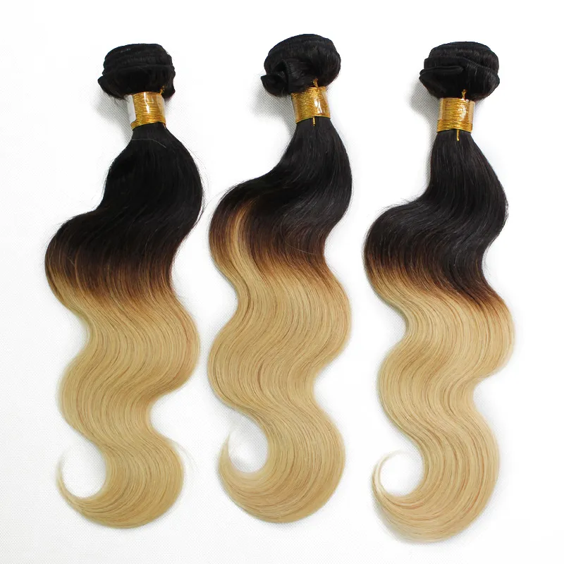 Body Wave Brazilian Ombre Human Hair Weave 1B/613 1B/Grey Two Tone Peruvian Hair Weft Cheap Hair Bundles