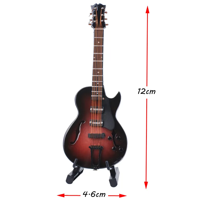 Деревянный мини-инструмент, модель электрогитары, украшение, деревянный миниатюрный инструмент, гитара Toys4802314