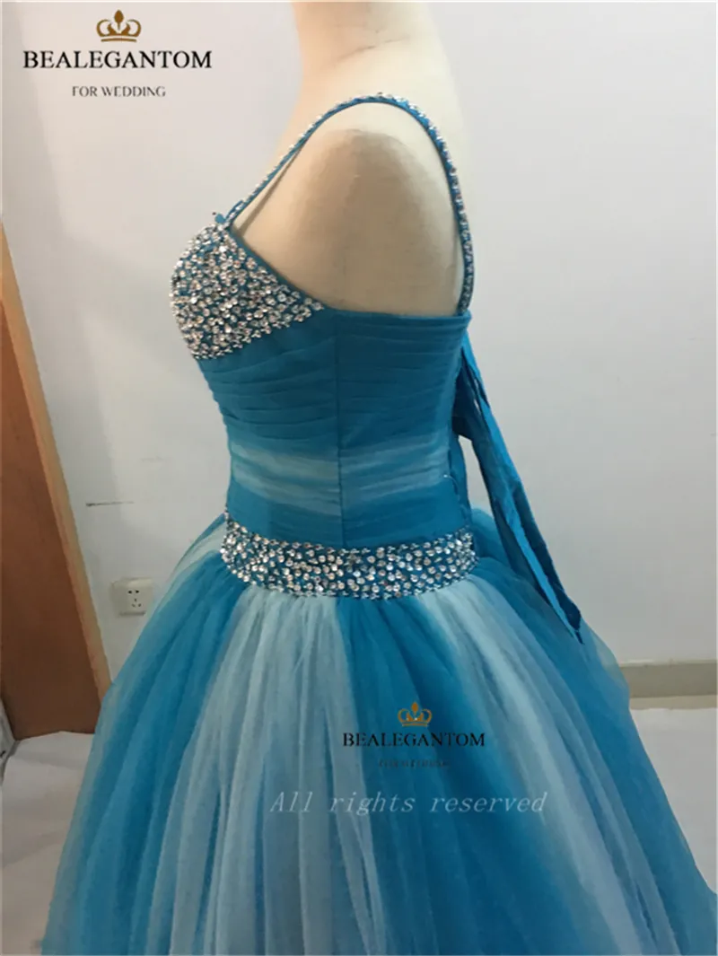 Novo vestido de bola de organza 2021 vestidos de quinceanera com grânulos de querida lace-up chão comprimento doce 16 vestido por 15 anos