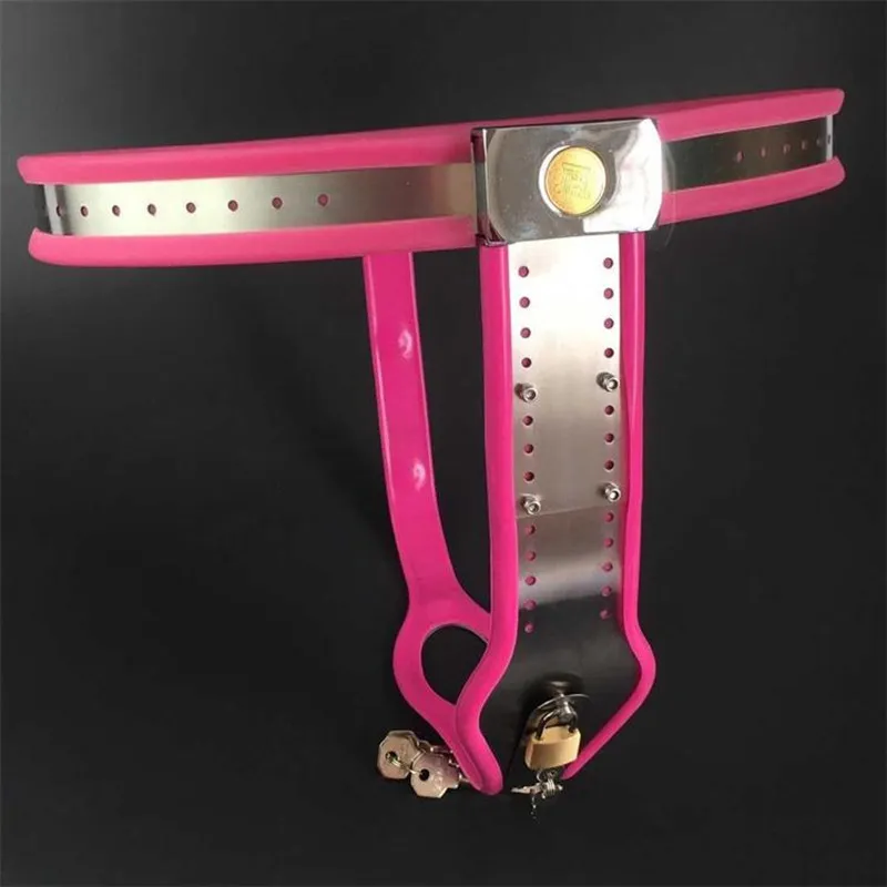 Ceinture de chasteté féminine + soutien-gorge + anneaux de cuisse esclave sexe BDSM en acier inoxydable Bandage contraintes harnais ceinture Sex Toy pour femmes G7-5-18