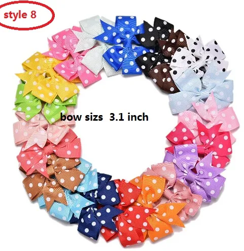 10 Stijl beschikbaar 60 stks / xmas cadeau! Haarbogen Boutique Meisjes Baby Grosgrain Ribbon Alligator Clip Mix. Children's Haar Clip! Haar Accessori