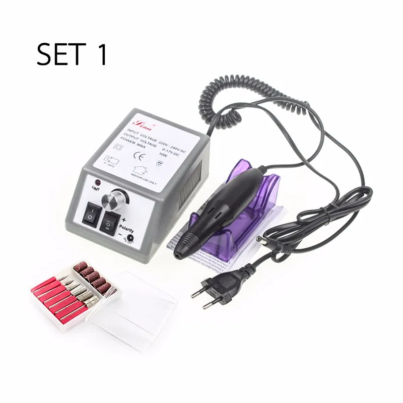 Gratis verzending Nail Boor Manicure Set Bestand Art Pedicure Pen Machine Set Kit met ermee met extra keramische nagelboor schuurbanden