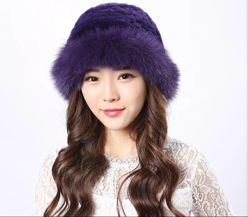 Mode cuir Rex lapin fourrure princesse chapeau modèles féminins hiver mode épaississement chaud nord-est casquette de ski
