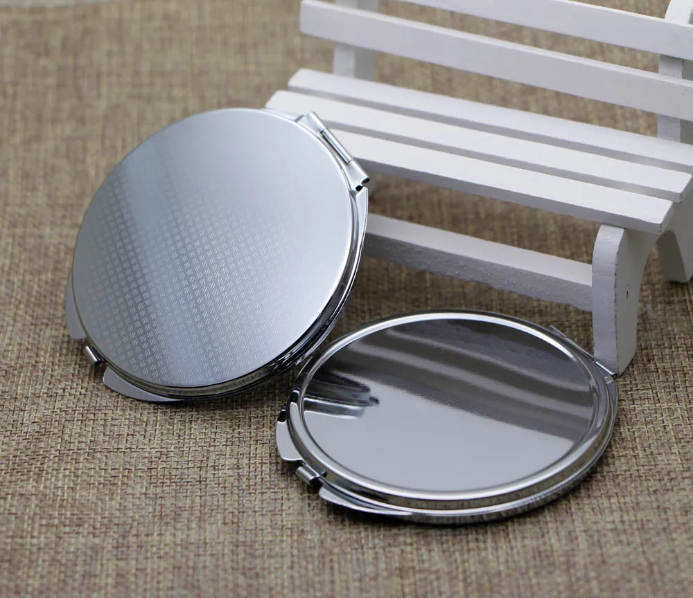 Mirror Compact Diy Kits - Dia. 65 mm Compacte spiegel Blanco Pocket Foldable Mirror met epoxysticker 5 stuks