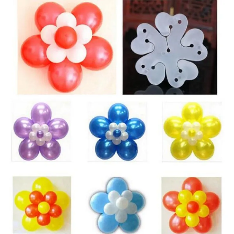 Clip per modellare palloncini per decorazioni per feste Clip per palloncini a doppio fiore Accessori per palloncini in lattice Clip di tenuta