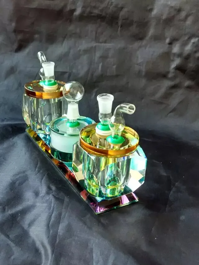 Blandade färgkristallslangar glas bongs tillbehör, glas rökning rör färgglada mini multi-färger handrör bästa sked glas