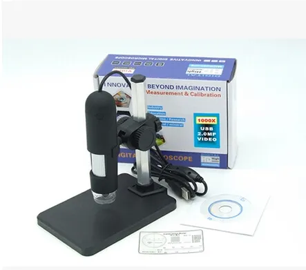 Microscope numérique USB gros-1000x + support (nouveau), endoscope 8 LED avec logiciel de mesure microscope usb