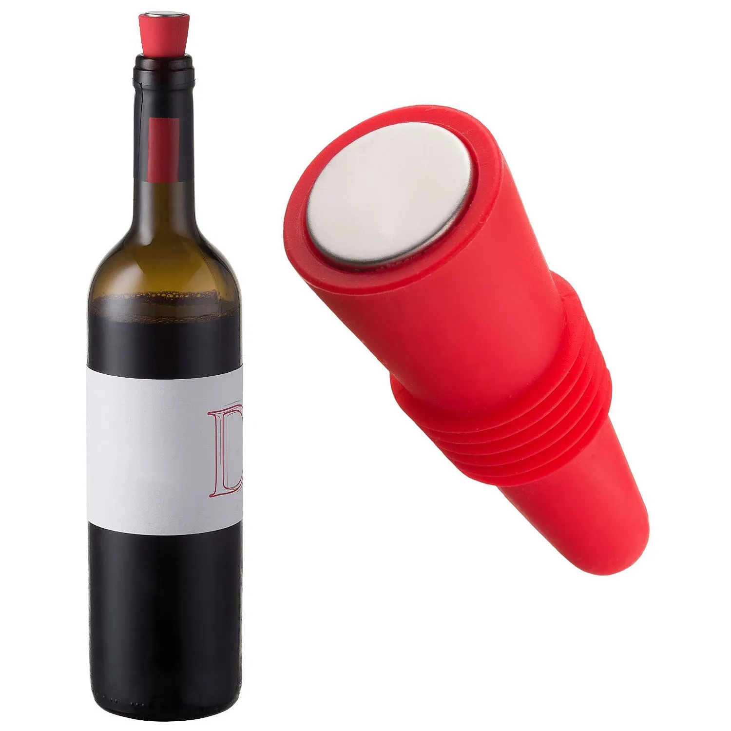 / set vin bouchons bouteille de silicone bouteille de boisson garder frais rouge vif E00733