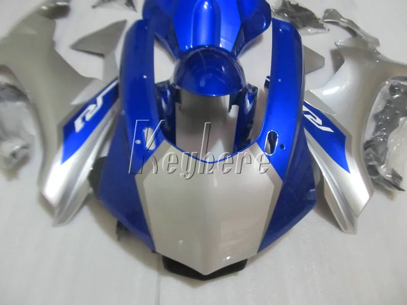 Kit de carenagem de carroceria de injeção para Yamaha YZF R1 09 10 11 12 13 14 conjunto de carenagens de prata azul YZFR1 2009-2014 OR12