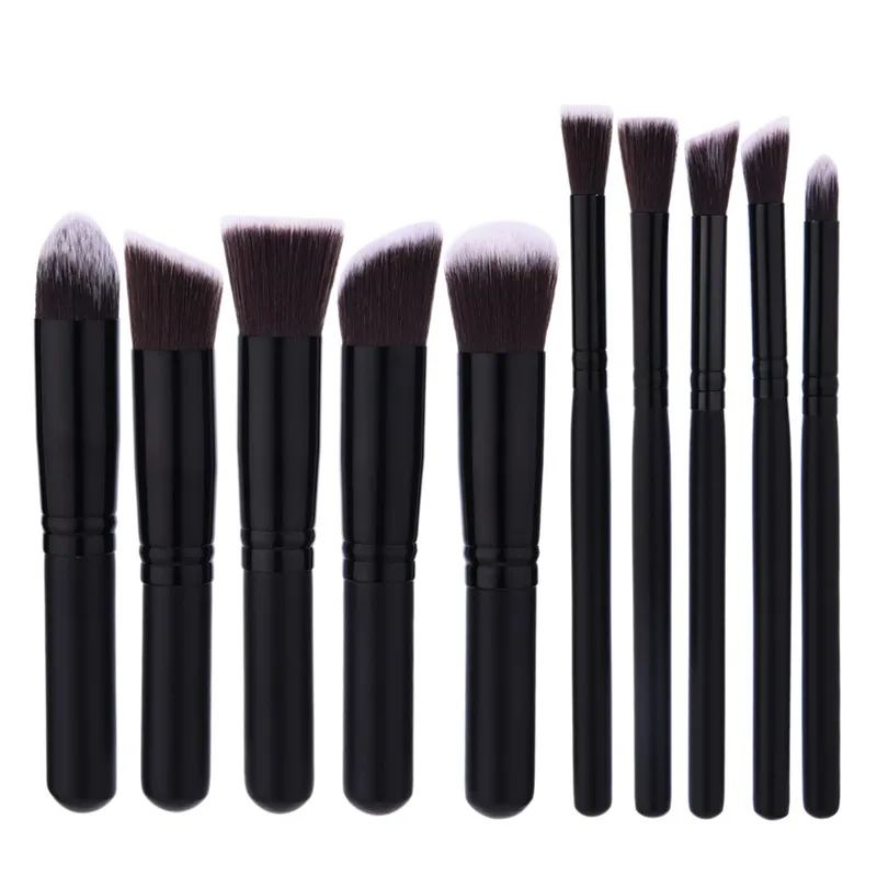 10 pezzi mini set di pennelli trucco fondotinta professionale crema BB cipria capelli in nylon Kabuki kit di pennelli trucco strumenti