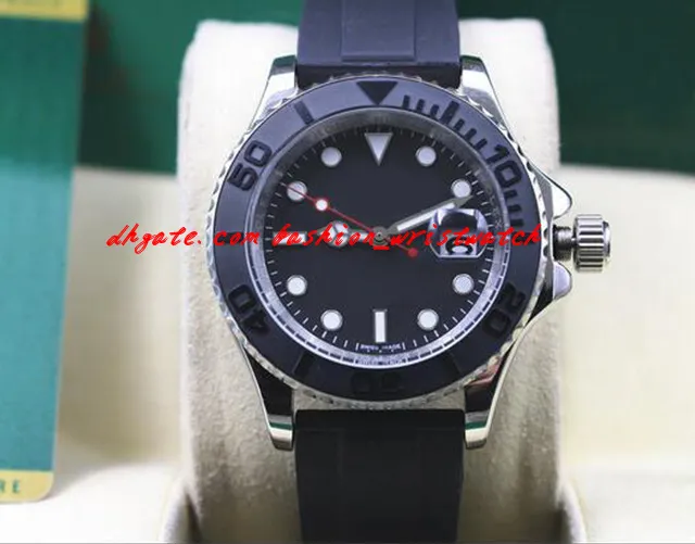 orologio da polso di lusso di moda nuovo in scatola 40mm quadrante nero oro bianco 18kt 116655 orologi da uomo meccanici automatici di alta qualità