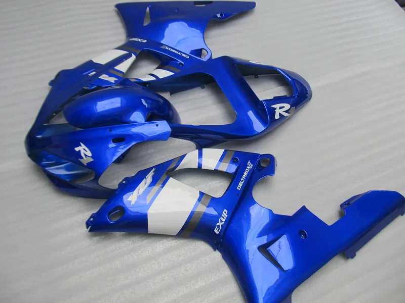 Hochwertiges Verkleidungsset für Yamaha YZF R1 2000 2001, blau-weißes Verkleidungsset YZFR1 00 01 OT11