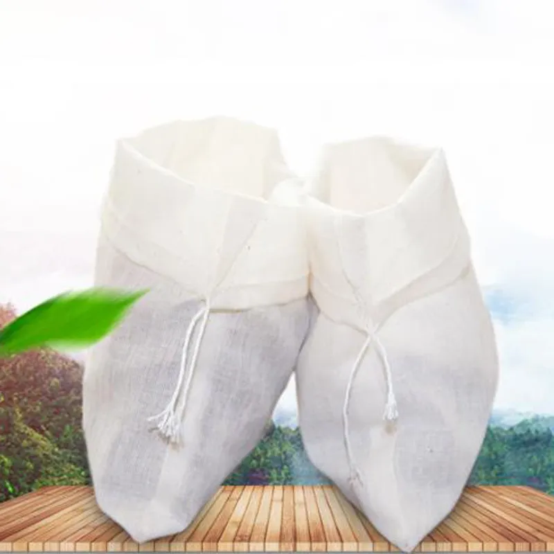 Whole Portable 8x10cm Cotton Muslin Reusable Drawstring Bags Packing Bath Soap Herbs Filter Tea Bags293q